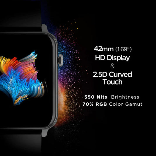 Bluetooth Calling Smartwatch with 1.69" (4.29 cm) HD Curved Display, 150+ Watch Faces, Heart Rate & SPO2 Monitoring Read