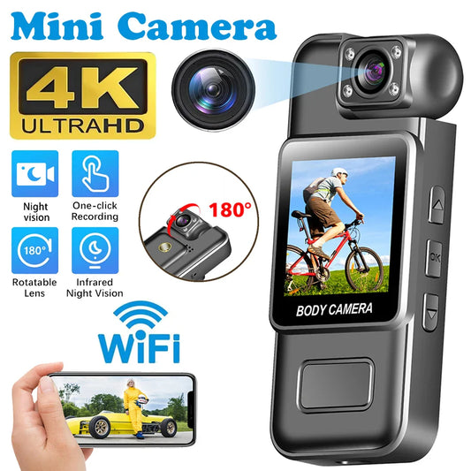 NNEOBA WiFi Mini Body Camera Black
