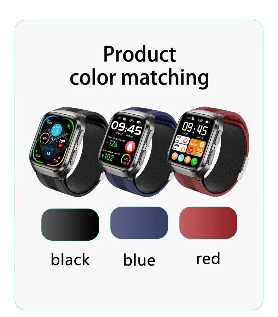 2026 New Air Pump Blood Pressure Accurate Measure Smart Watches Men Micro Physical Examination Fitness Sports Airbag SmartWatch