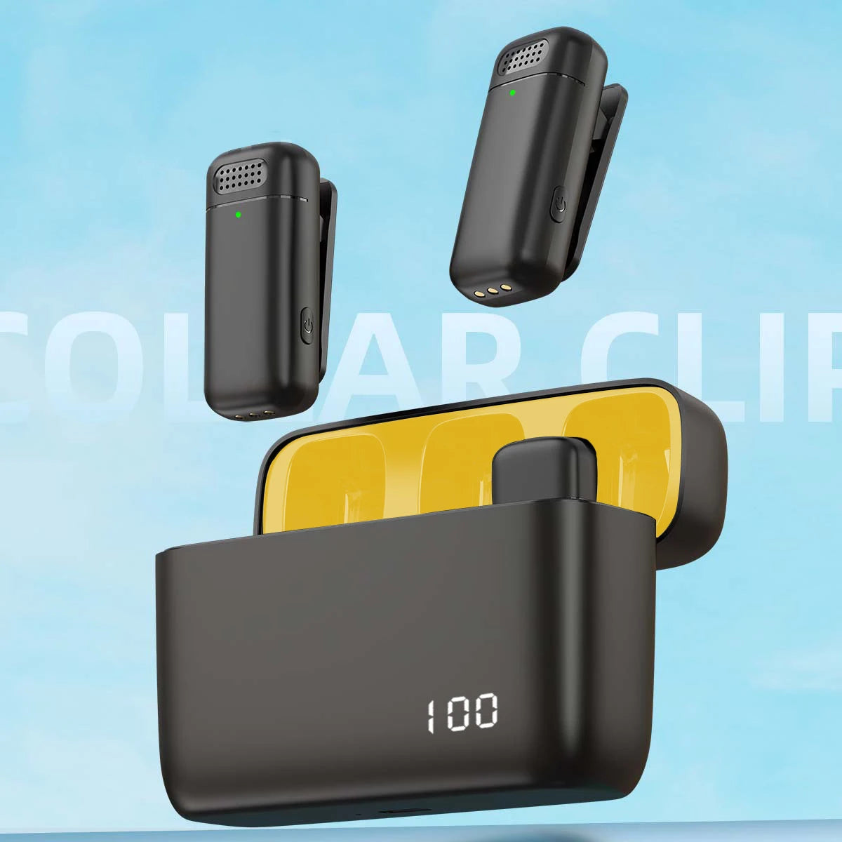 Wireless Lavalier Microphone Charging Case Mic Portable Audio Video Recording for iPhone Android Notebook Live Gaming Mic