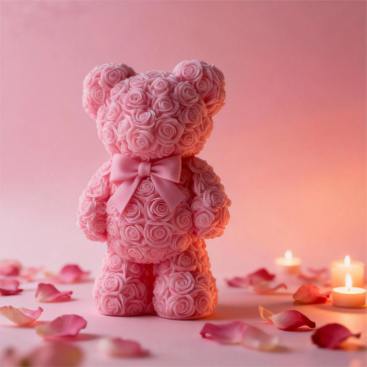 DIY Heart Rose Bear Mold for Aromatherapy Candle/Gypsum/Epoxy Resin - Perfect Valentine's Day/Anniversary Gift & Decoration