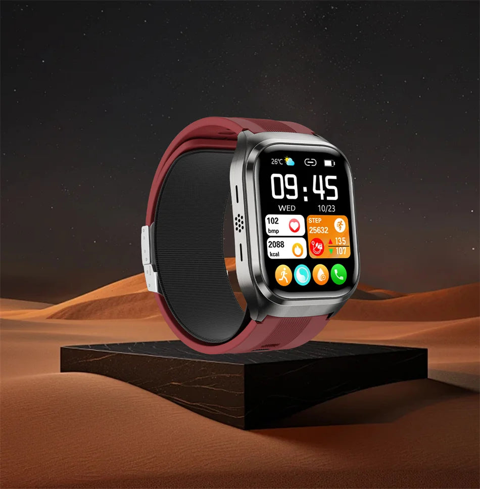 2026 New Air Pump Blood Pressure Accurate Measure Smart Watches Men Micro Physical Examination Fitness Sports Airbag SmartWatch