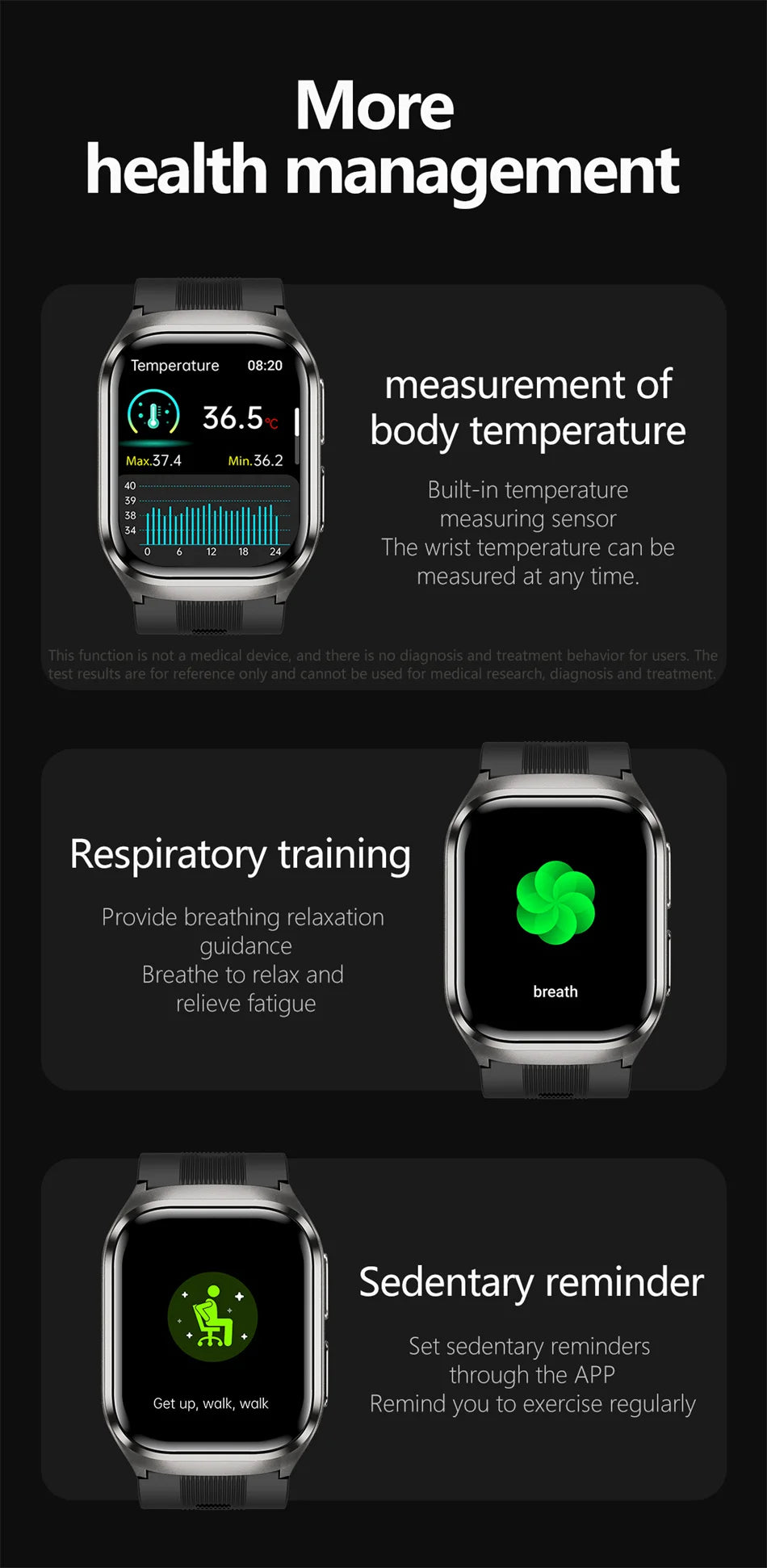 2026 New Air Pump Blood Pressure Accurate Measure Smart Watches Men Micro Physical Examination Fitness Sports Airbag SmartWatch