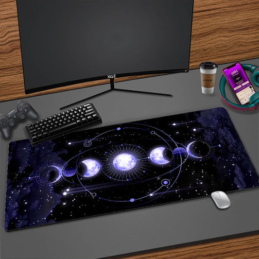Night view Moon Star Mouse Pad Girly Accessories Playmats Cute Carpets Lapto Gamer Purple Pink Magic Large Keyboard MouseMat