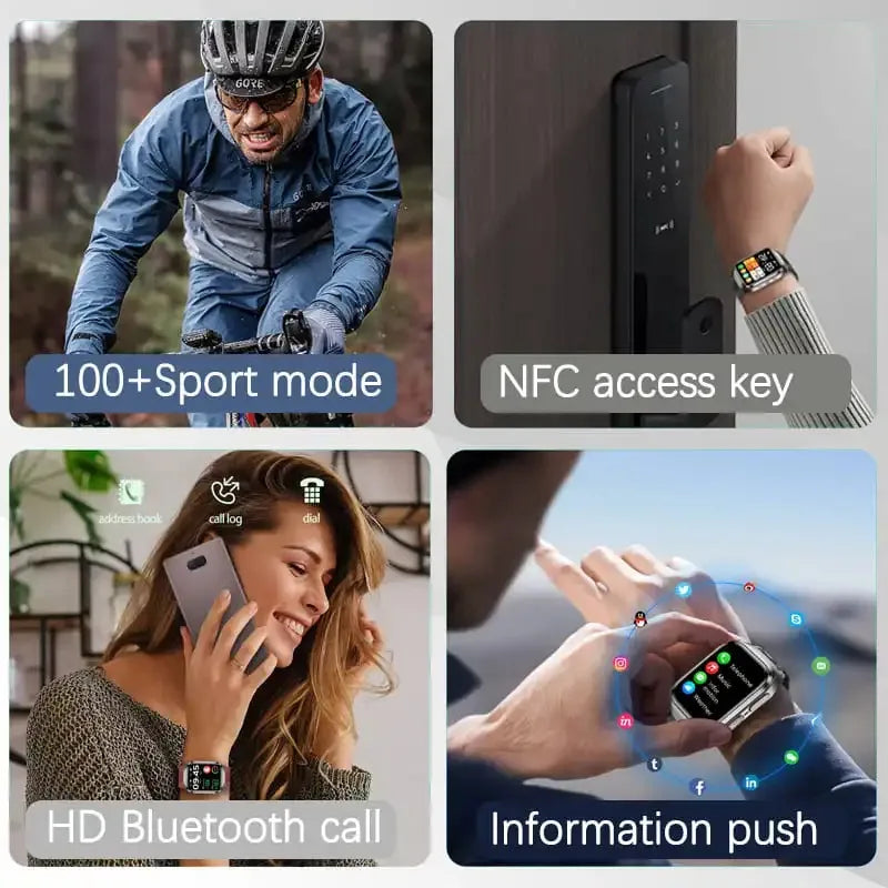 2026 New Air Pump Blood Pressure Accurate Measure Smart Watches Men Micro Physical Examination Fitness Sports Airbag SmartWatch