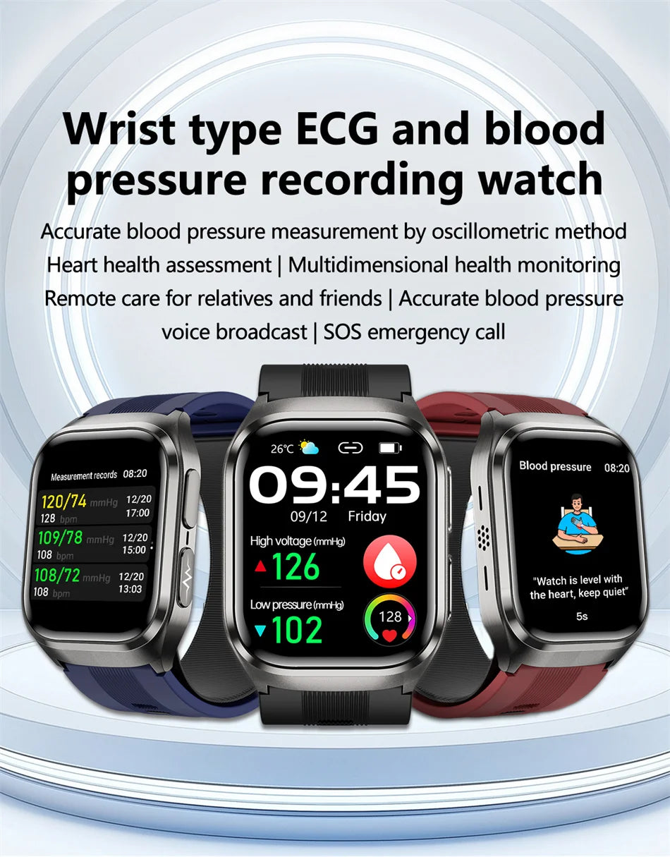 2026 New Air Pump Blood Pressure Accurate Measure Smart Watches Men Micro Physical Examination Fitness Sports Airbag SmartWatch
