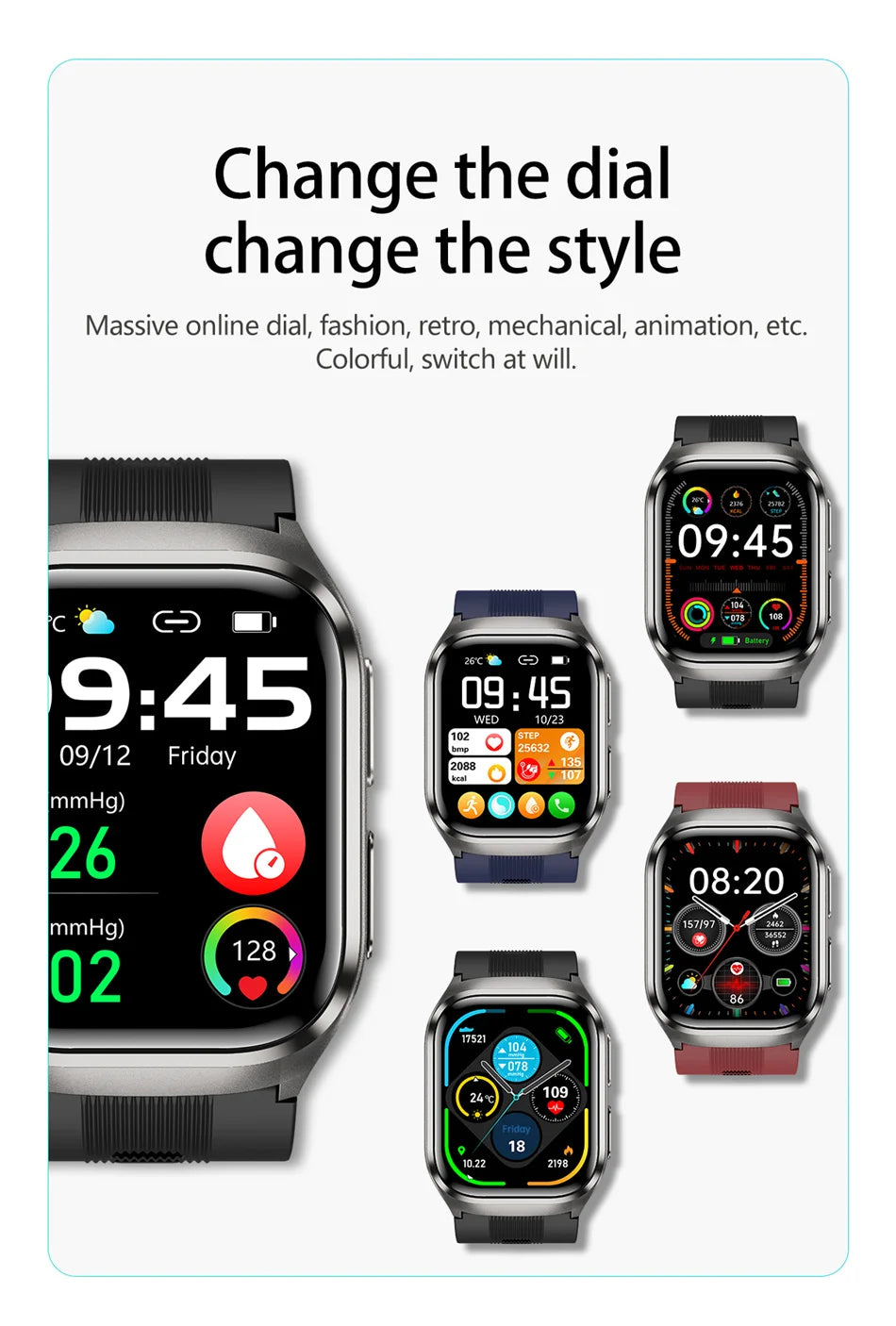 2026 New Air Pump Blood Pressure Accurate Measure Smart Watches Men Micro Physical Examination Fitness Sports Airbag SmartWatch