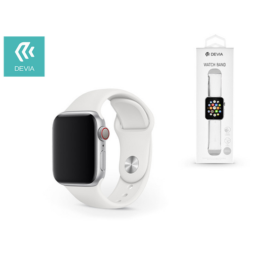 Apple Watch lyukacsos sport szíj - Devia Deluxe Series Sport Band - 42/44 mm - white (ST324956)