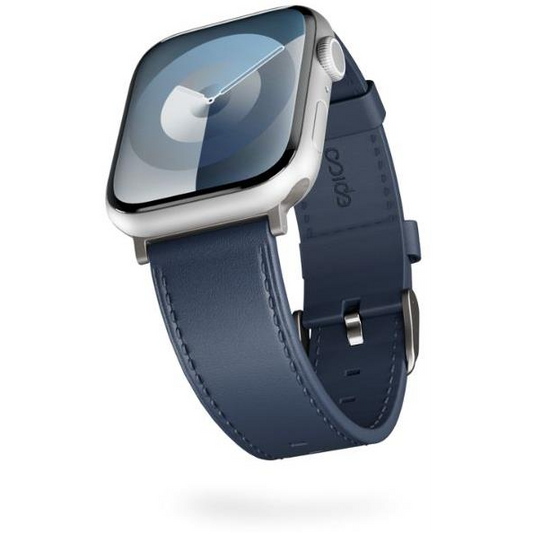 Epico Watch Strap Leather for Apple Watch SE/Series 1-9 (38/40/41mm)/10 (42mm) - kék (9918131600004)